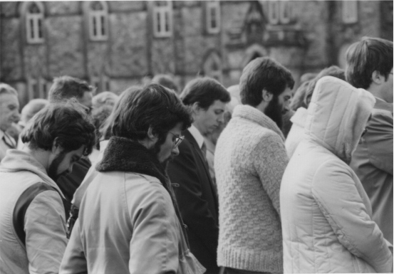 Group of pastors in Ottawa 1980 praying for Canada