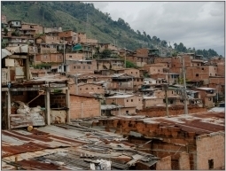 Colombia barrio poor neighbourhood situated on a hillside