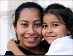 mother and daughter hugging