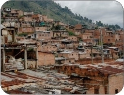 Colombia barrio poor neighbourhood situated on a hillside