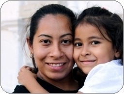 mother and daughter hugging